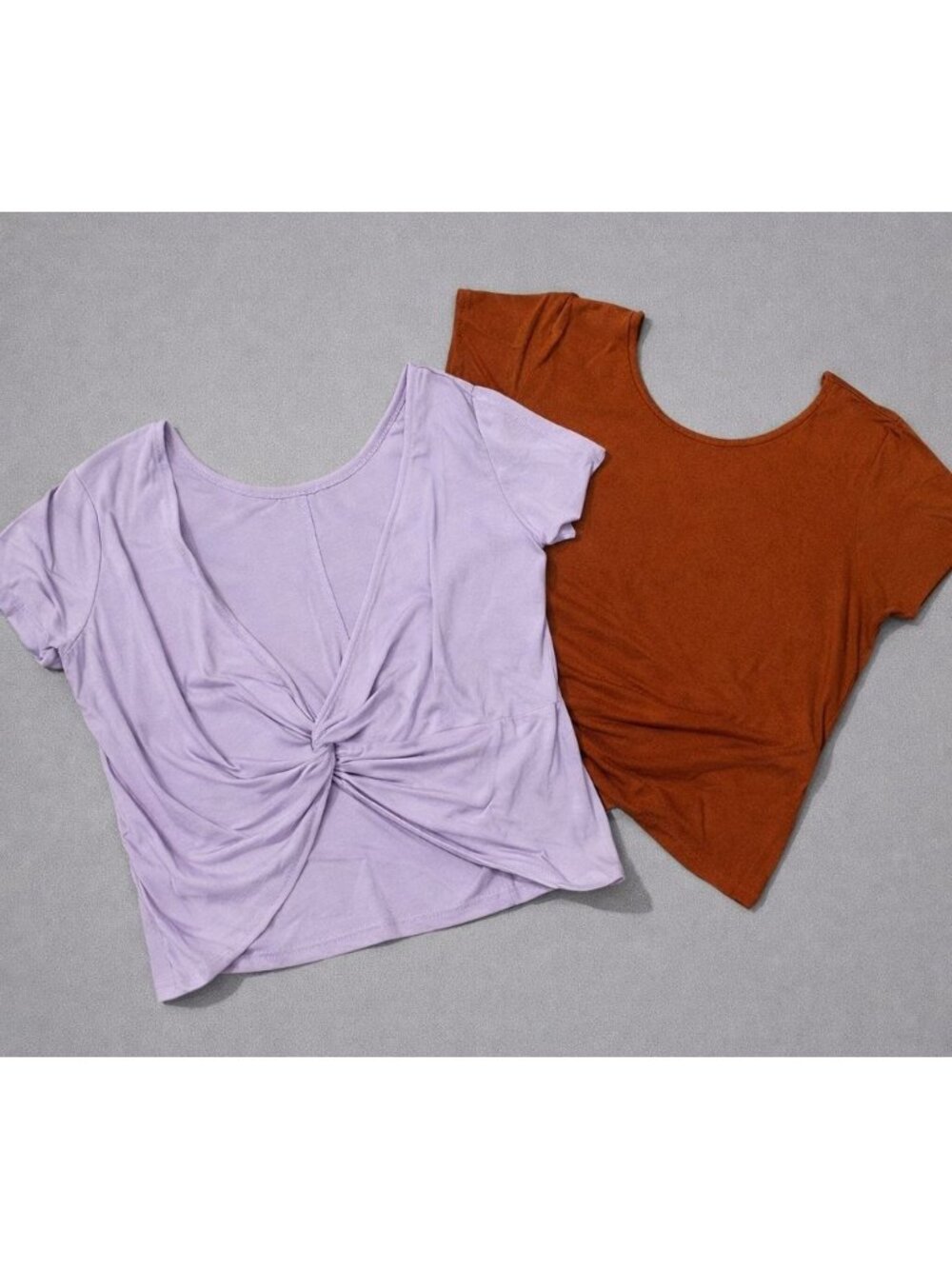 Rue 21 Twist‑Back Tops – Set of 2, XL, Lavender & Rust